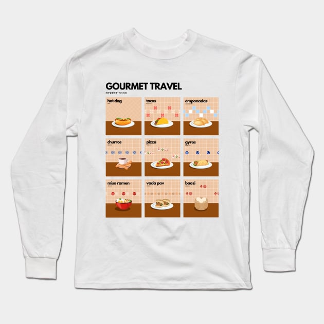 Street food, gourmet travel Long Sleeve T-Shirt by Applausi